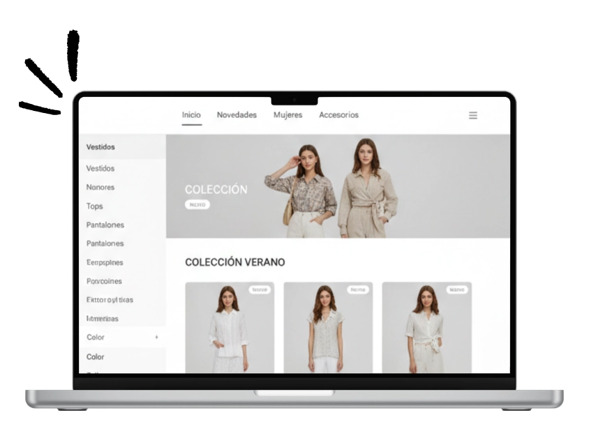 Imagen de una tienda online de ropa que representa el servicio de analítica ecommerce para negocios digitales